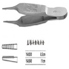 金鐘顯微眼用鑷YAI030 8.5cm 直 唇頭齒（鈦）