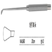 金鐘剝離器NAL060 20cm 角彎長圓頭 寬4.0顯微剝離器